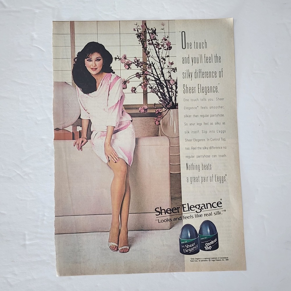 Vintage 1985 L'eggs Sheer Elegance Pantyhose Print Ad Magazine Clipping 8x11